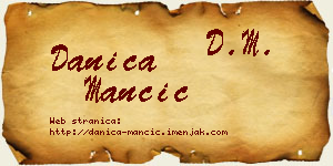Danica Mančić vizit kartica